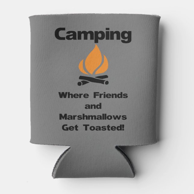 Porta-lata Engraçado citação de acampamento com marshmallows  (Frente)