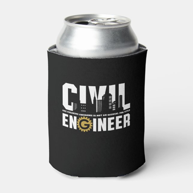 Porta-lata Engraçado Engenheiro de Engenharia Civil (Can Front)