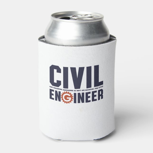 Porta-lata Engraçado Engenheiro Humor de Engenharia Civil (Can Front)