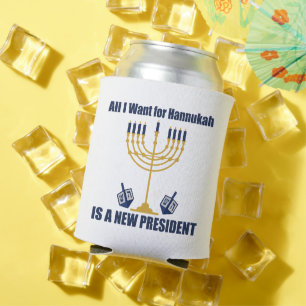 Porta-lata Engraçado Judeu Anti-Trump Político Hanukkah
