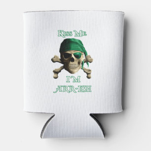 Porta-lata Engraçado Me Beija Irlandês Jolly Roger Pirate S
