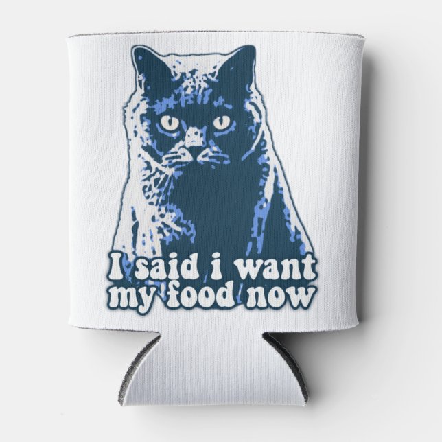 Porta-lata Engraçado meme de gato zangado para gatas e donos (Frente)