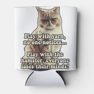 Porta-lata Engraçado meme de gato zangado para gatinhos e ama