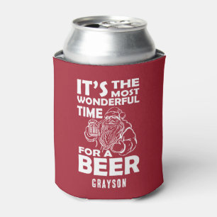 Porta-lata Engraçado Natal Maravilhoso para um nome de cervej