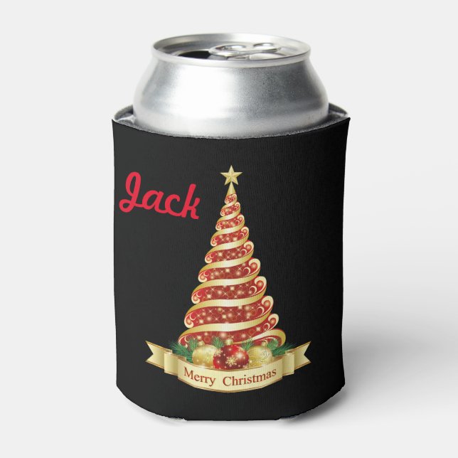 Porta-lata Engraçado Natal, Prende seu nome Beer (Can Front)