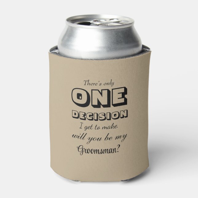Porta-lata Engraçado - Proposta de Padrinho de casamento Uma  (Can Front)