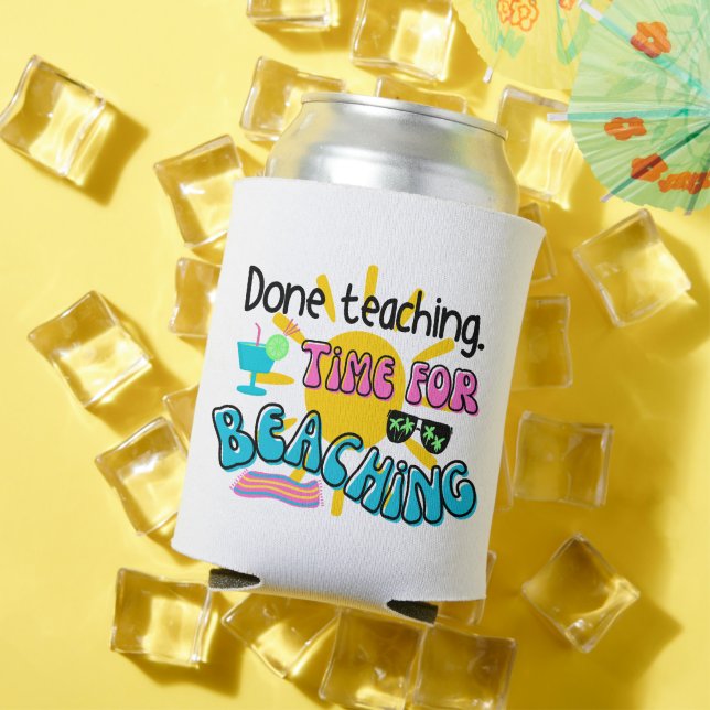 Porta-lata Ensino acabado. Tempo para Beaching com Sunshine (Verão in situ)