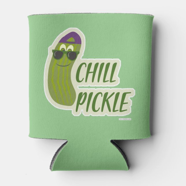 Porta-lata Epic Chill Pickle Engraçado Caráter Design Diverti (Frente)