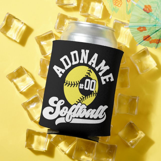 Porta-lata Equipe Retroativa de NOME ADD do Jogador de Softba (Verão in situ)