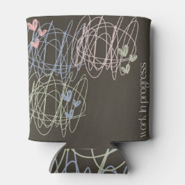 Porta-lata Escribble e corações - Trabalho em andamento