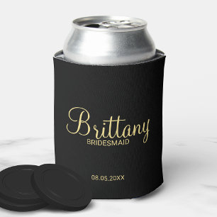 Porta-lata Escritores de Bridesmaids Dourados e pretos modern