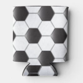Porta-lata Esfera de futebol, padrão preto e branco