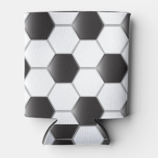 Porta-lata Esfera de futebol, padrão preto e branco