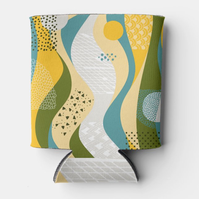 Porta-lata Espaço abstrato: Ornamentos Suaves de Linha. (Frente)