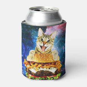 Porta-lata Espaço de gato hambúrguer engraçado