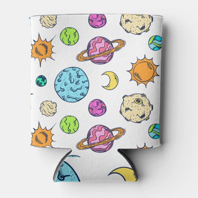 Porta-lata Espaços Doodles Fundo Cósmico (Frente)