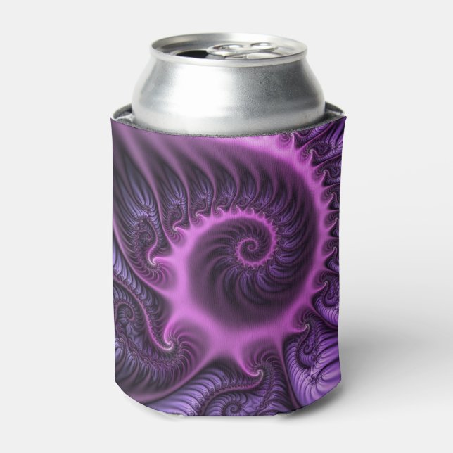 Porta-lata Espiral De Arte Fractal, Roxal, Rosa-Legal, vívida (Can Front)