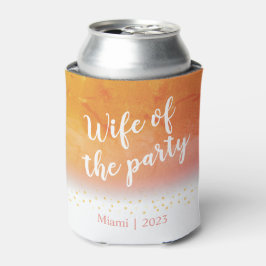Porta-lata Esposa da Festa Laranja Brilho Despedida de Soltei