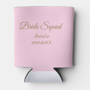 Porta-lata Esquadra de madrinhas rosa dourado adicionar nome