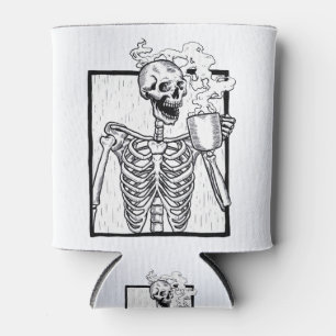 Porta-lata esqueleto do bebendo de café halloween