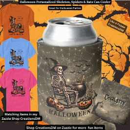 Porta-lata Esqueleto Personalizado Do Halloween, Aranhas E Ba