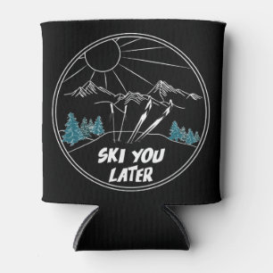 Porta-lata Esquiar Mais Tarde O Engraçado Pun De Esqui