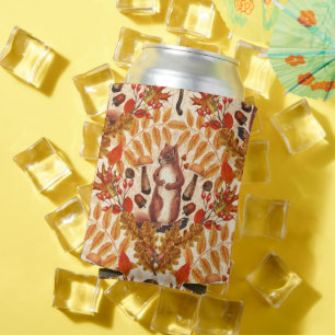 Porta-lata Esquilo de outono em branco