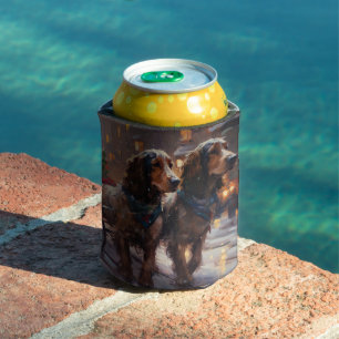 Porta-lata Estação Festiva de Natal Inglês Cocker Spaniel