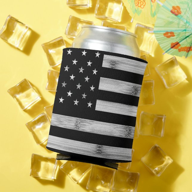 Porta-lata Estados Unidos bandeira Madeira Rústica Madeira Ne (Verão in situ)