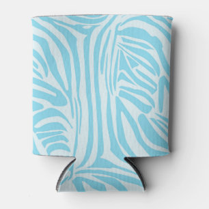 Porta-lata Estampa Ousada de Zebra Azul e Branco