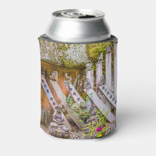 Porta-lata estátuas de Buda no templo Senko-ji (Can Back)