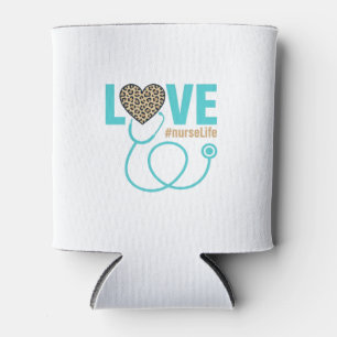 Porta-lata Estetoscópio de leopardo do amor da enfermeira Pro