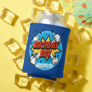 Porta-lata Estilo de banda desenhada Birthday Boy splash