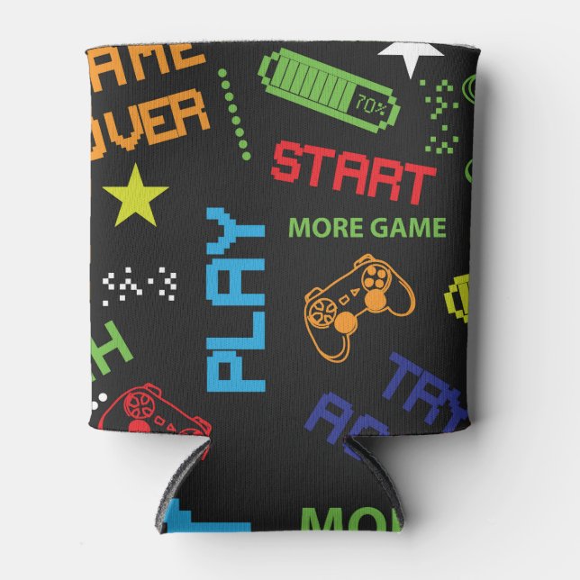 Porta-lata Estilo de Jogo de Pixel: Abstrato Invisível. (Frente)