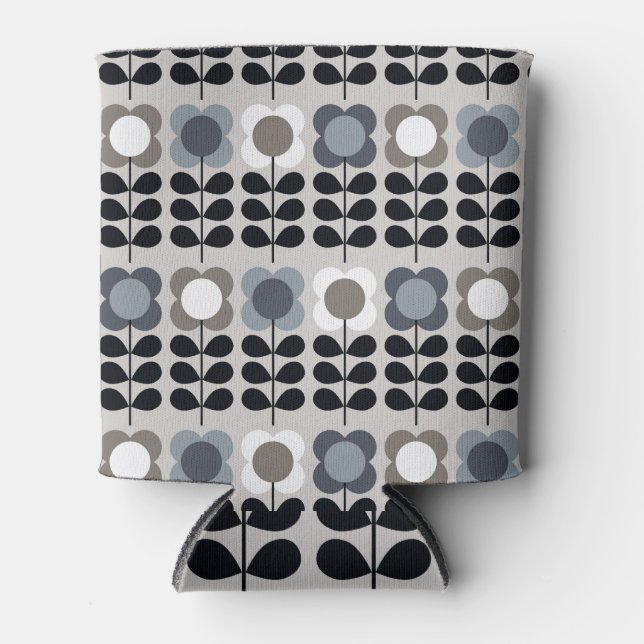 Porta-lata Estilo nórdico, padrão floral abstrato. (Frente)