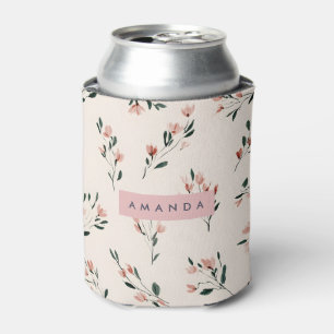 Porta-lata Estilo Rosa Florido Suave Personalizado