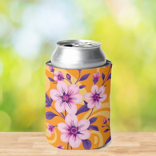 Porta-lata Estilo Vibrante de Florais de Verão-Dopamina (Vibrant Summer Florals-Dopamine Style Can Cooler)