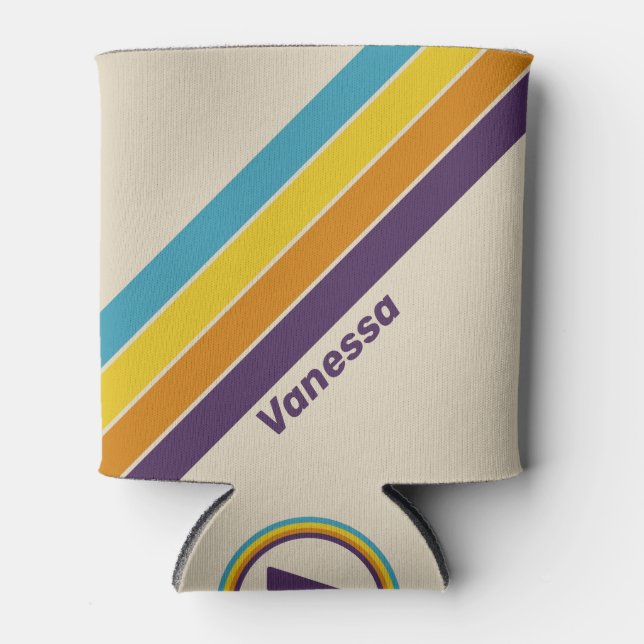 Porta-lata Estirpes Arco-Íris com Pó com Nome (Frente)