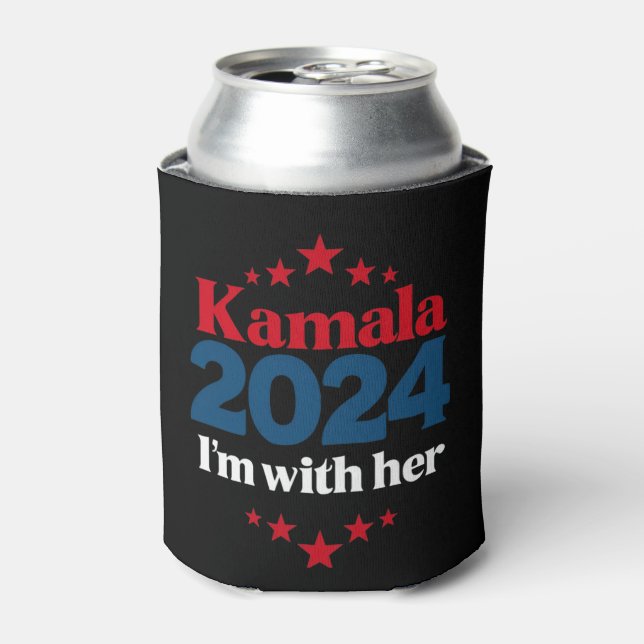Porta-lata Estou com seu voto em Kamala pelo presidente Kamal (Can Front)
