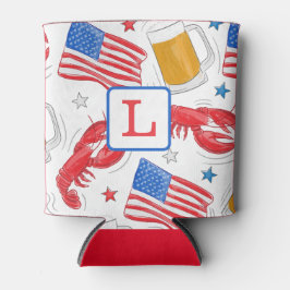 Porta-lata Estrela de Bandeira de Lagosta Monograma