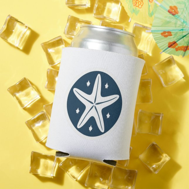 Porta-lata Estrela-do-mar com Estrelas Brancas (Verão in situ)