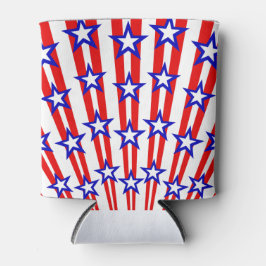 PORTA-LATA ESTRELAS AZUIS BRANCAS VERMELHAS PATRIÓTICAS