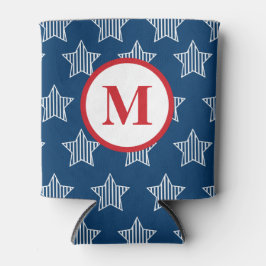 Porta-lata Estrelas e faixas 4 de julho Monograma