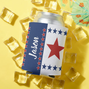 Porta-lata Estrelas e faixas patrióticas personalizadas pode