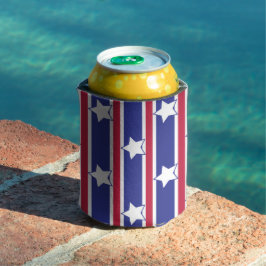 Porta-lata Estrelas e Gretas Patrióticas Divertidas e Ricos