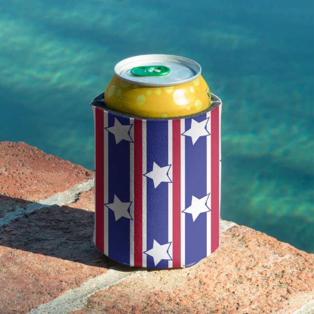 Porta-lata Estrelas e Gretas Patrióticas Divertidas e Ricos (Piscina in situ)