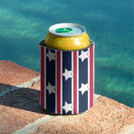 Porta-lata Estrelas e Gretas Patrióticas Divertidas e Ricos