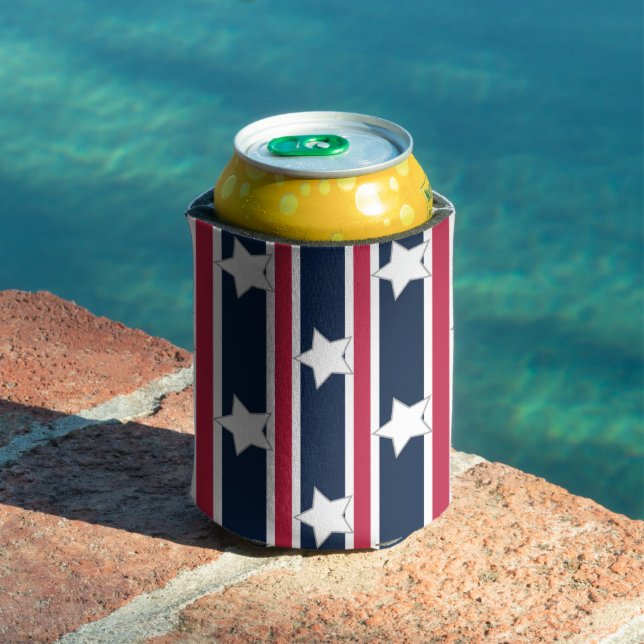 Porta-lata Estrelas e Gretas Patrióticas Divertidas e Ricos (Piscina in situ)