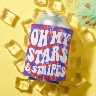 Porta-lata Estrelas e Listras Retro Tinta Xadrez Patriótica