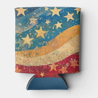 Porta-lata Estrelas e Stripes Folksy